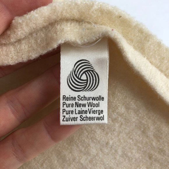 Litza VTG Women's Size 6 Cream Blue Pure New Wool Collared Blazer Jacket - Picture 9 of 14